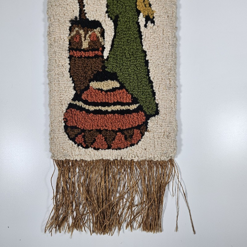 Vintage MCM African Women Wall Panel - Woven Wool Tapestry - Tribal Woman gallery