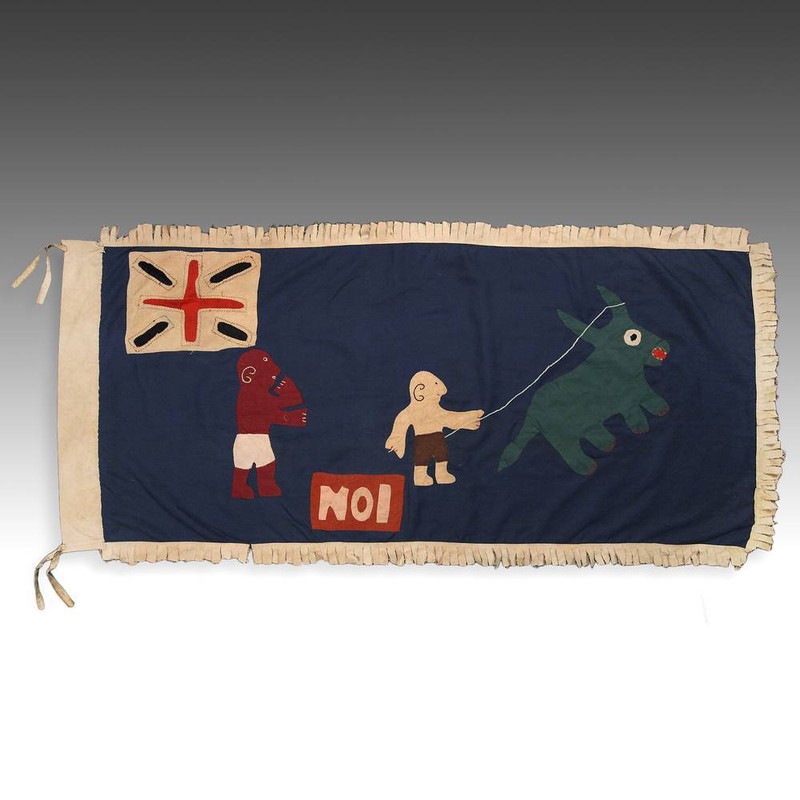 FRANKAA ASAFO MILITARY WARRIOR FLAG COTTON APPLIQUE FANTE GHANA WEST AFRICA
