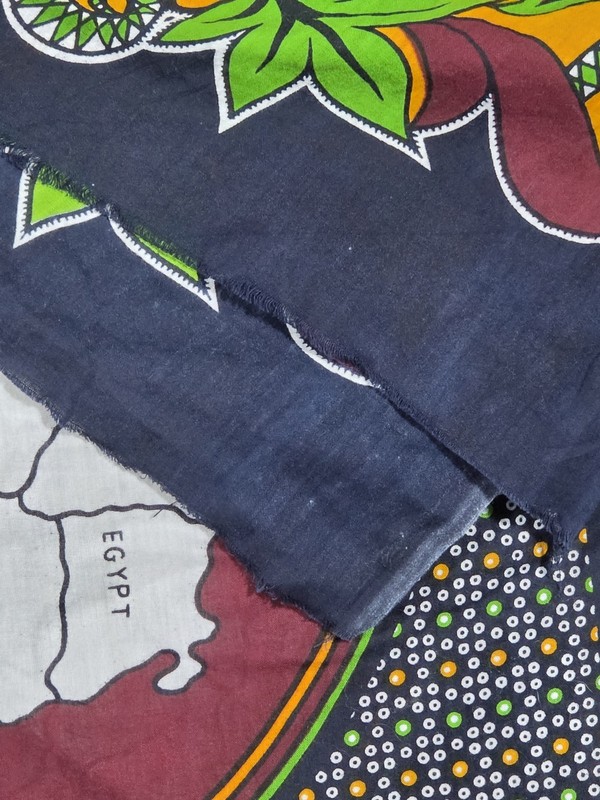 East African Double Khanga Kanga Africa Map Swahili Cotton Sarong Wrap 126" gallery