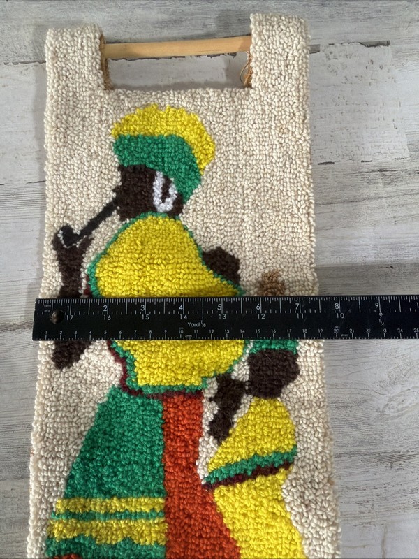 Vintage MCM African Women Wall Panel Pair - Woven Wool Tapestry - Tribal Woman gallery