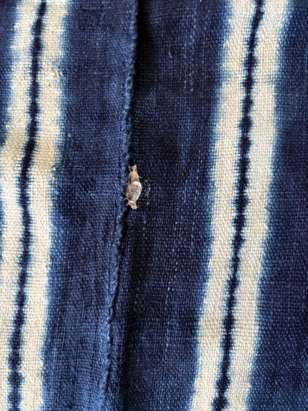 Vintage African Indigo Denim Shibori Mudcloth Fabric 59” L x 38" W Textile 1192 gallery