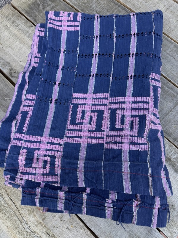 Vintage Nigerian Yoruba Aso Oke Handwoven Textile Throw 76” L x 50” W | No. 183 gallery