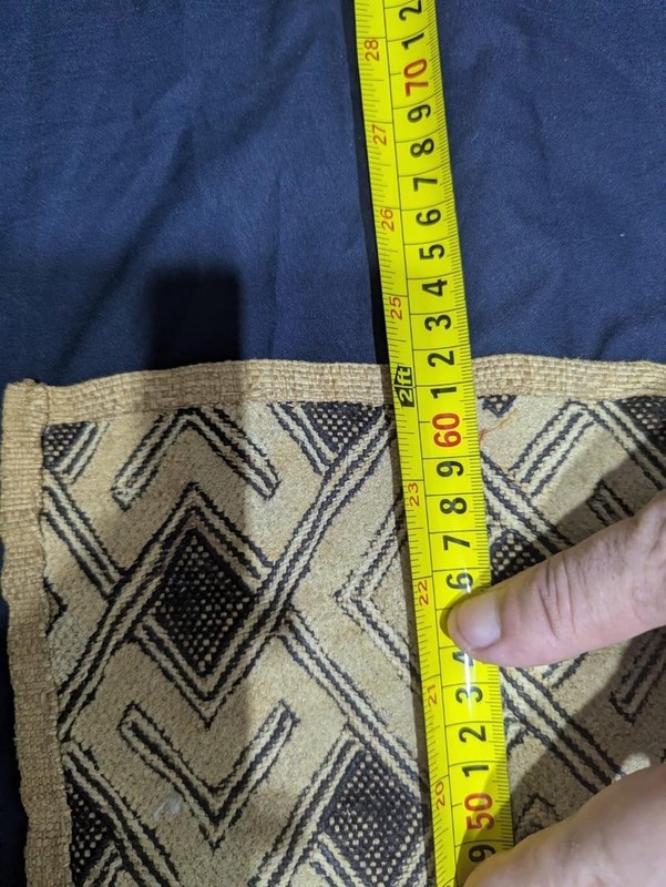 Vintage African Kuba Showa Bark Cloth Handstitched Raffia Textile 24x25inches gallery
