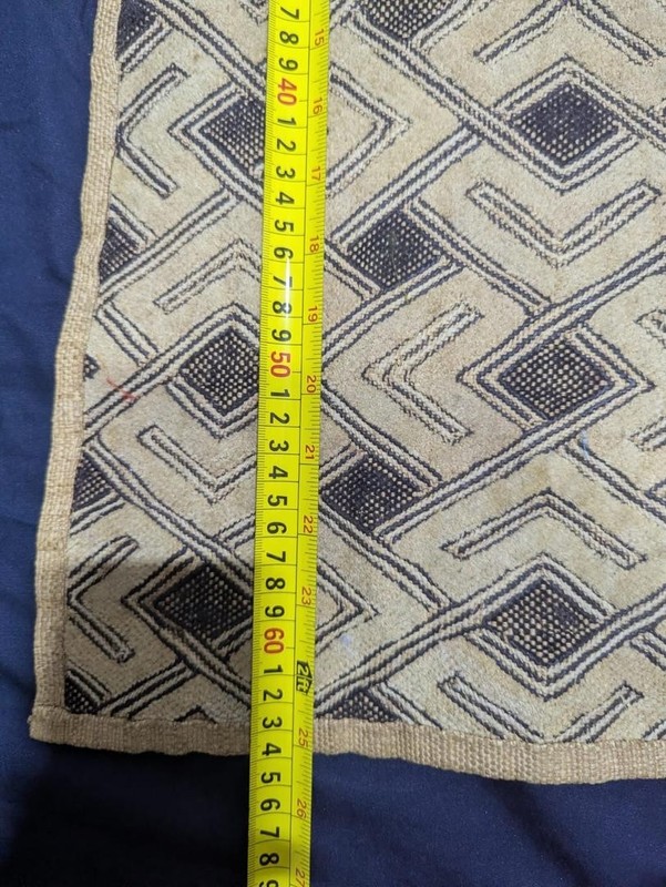 Vintage African Kuba Showa Bark Cloth Handstitched Raffia Textile 24x25inches gallery
