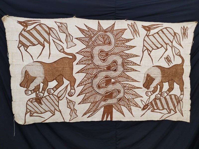 Authentic Vintage Korhogo Cloth – African Tribal Mud Cloth Textile Art A24 gallery