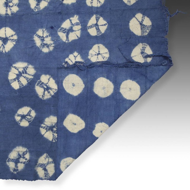 WOMAN'S WRAP SKIRT MOSSI INDIGO HAND DYE COTTON BURKINA FASO W. AFRICA 20TH C gallery