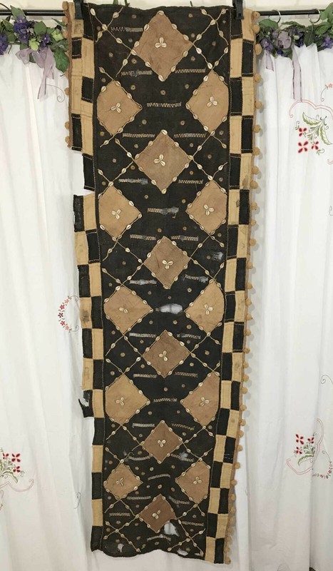 Antique African Congo Kuba Cloth Men’s Skirt Wall Hanging Woven Raffia FRAGILE