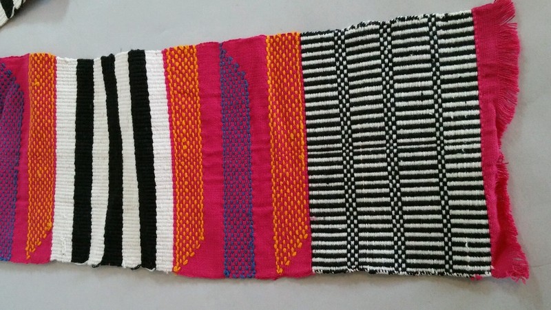 Kente Ewe strip 4in wide 64in length pink black gold white blue gallery