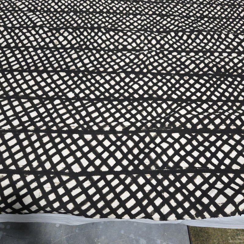 African Textile Art Mud Cloth | Geometric Grid Pattern | 69 x 49 inches gallery