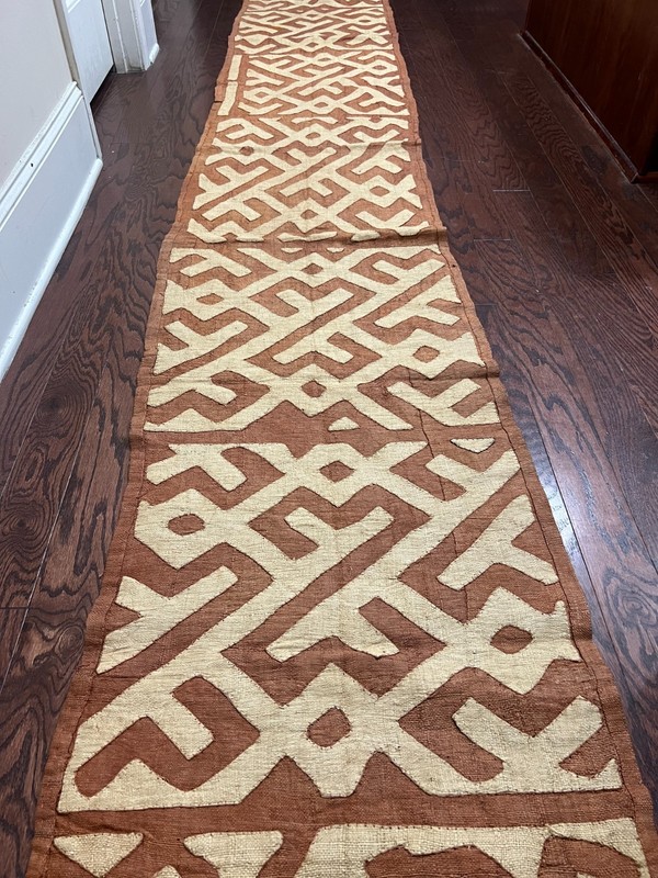 genuine 11 feet African (Congo) Kuba Raffia cloth fabric, natural woven handmade gallery