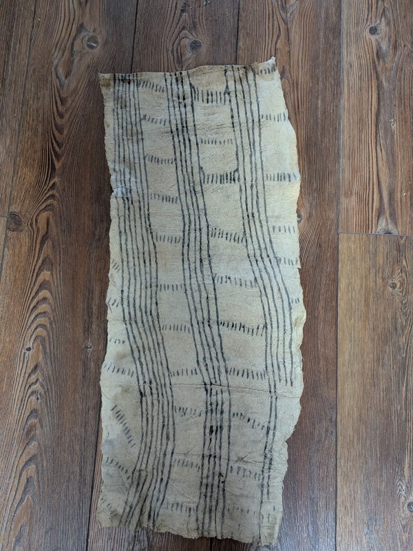 AFRICAN VERY RARE M’BUTI PYGMY NATIVE PAINTING TEXTILE BARK LOIN CLOTH DR CONGO