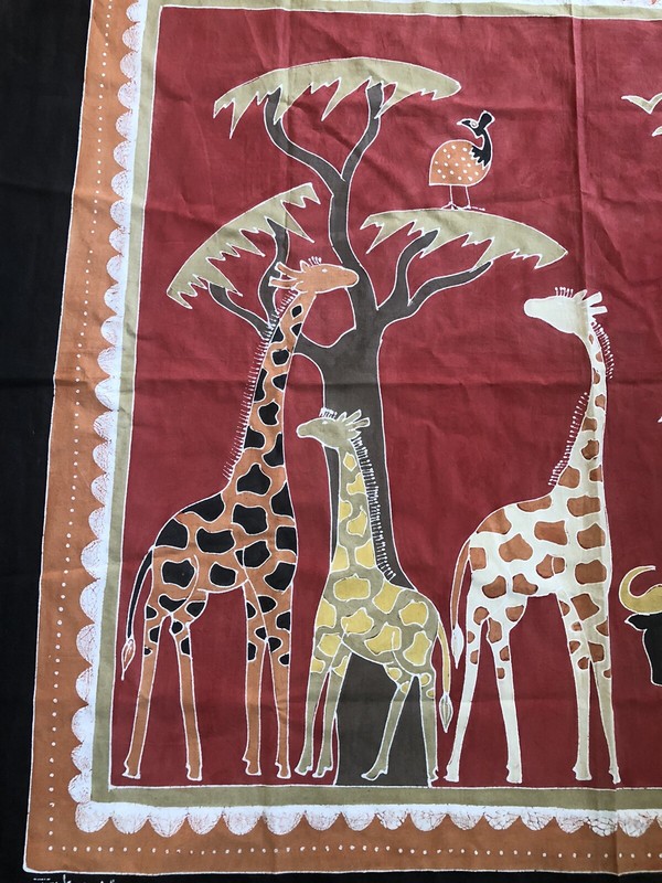 Hand-painted African Animal Canvas Tapestry Batik Unique Handcrafted gallery