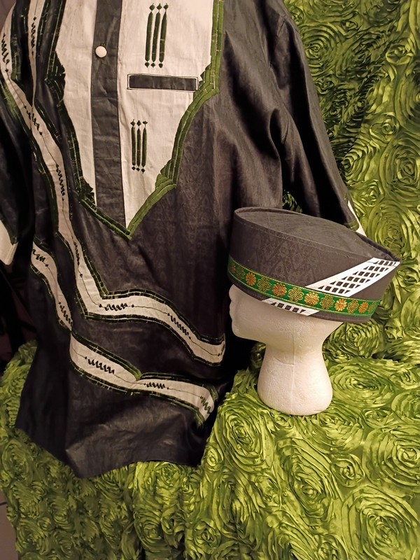 Handmade Dashiki From Nigeria Matched With A Crown Custom Tailored By Myself. gallery