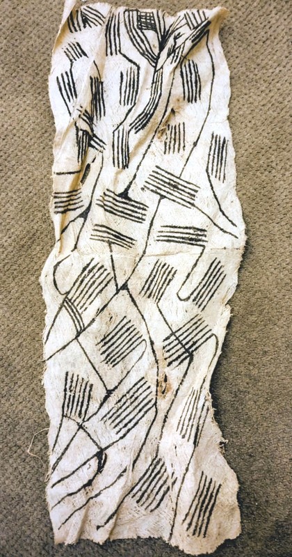 AFRICAN VERY RARE M’BUTI PYGMY NATIVE PAINTING TEXTILE BARK LOIN CLOTH DR CONGO