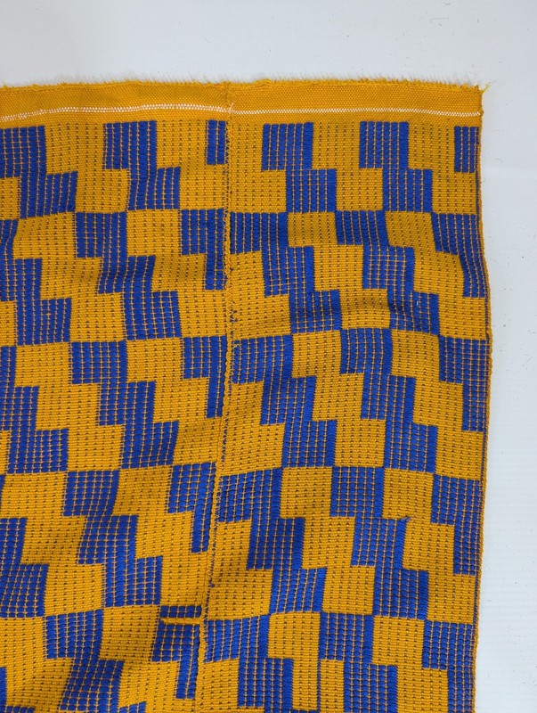Vintage African Handwoven Patchwork Ghanaian Multicolor Kente Cloth 126x78in gallery