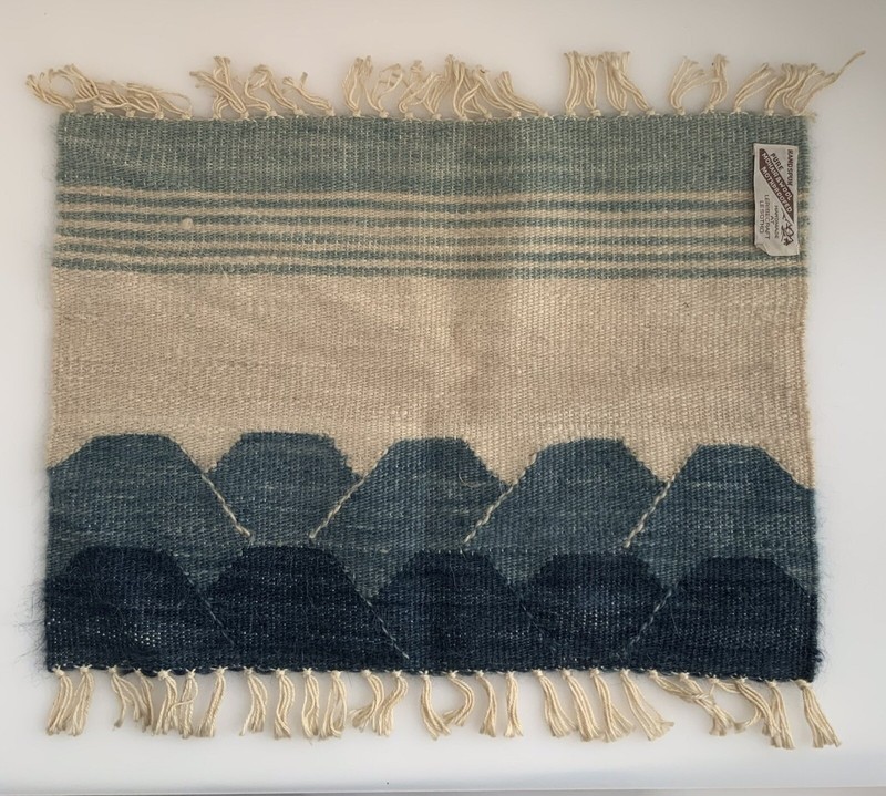 vintage Lesotho mohair / Wool hand Spun woven tapestry With Fringe 17x12 +1.5in gallery