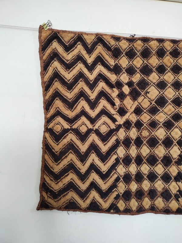 Vintage Kuba Cloth Raffia Textile Traditional African woven Tribal Congo item894 gallery