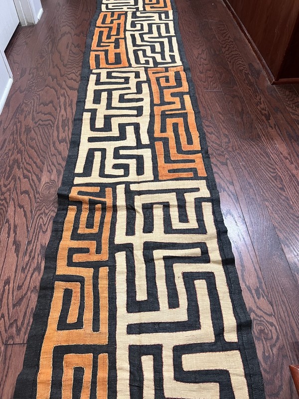 genuine 10 feet African (Congo) Kuba Raffia cloth fabric, natural woven handmade gallery
