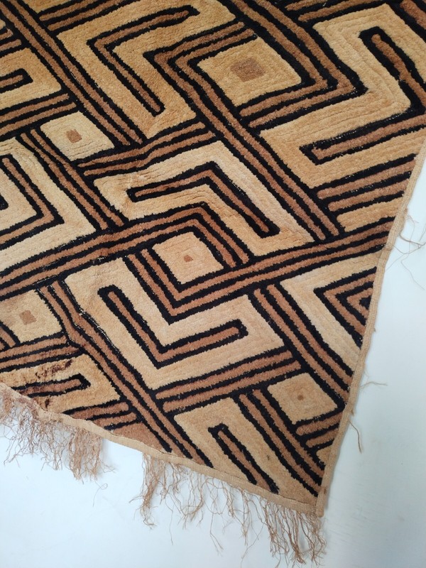 Vintage Kuba Cloth Raffia hand woven Traditional African Tribal Congo item489 gallery