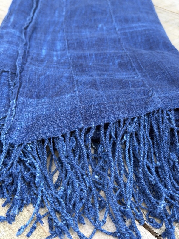 Vintage African Indigo Denim Mossi Mudcloth 85” L x 41”W Textile Throw | No. 101 gallery
