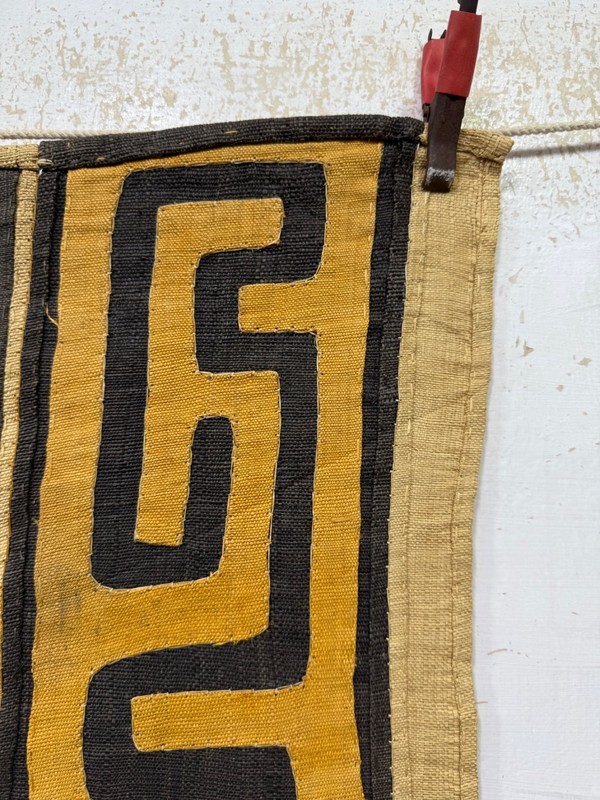 Vintage Gorgeous Hand Woven African Raffia Congo Cloth Textile Runner 162x60 Cm gallery