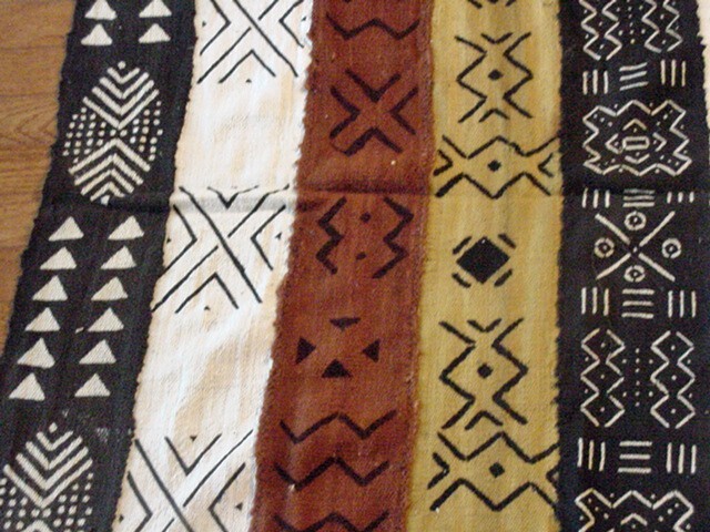 Vintage handmade African art Mud cloth , fabric Mali #F Tapestry-Free Shipping gallery