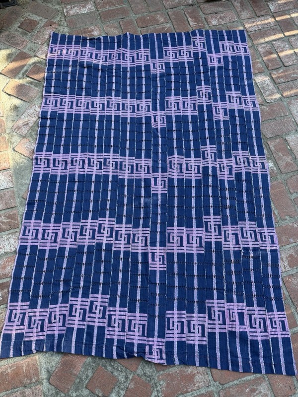 Vintage Nigerian Yoruba Aso Oke Handwoven Textile Throw 76” L x 50” W | No. 183 gallery