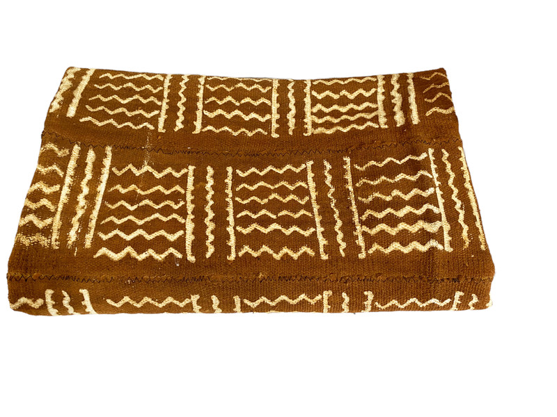 #4884 Superb Brown & White African Bogolan Mud Cloth Textile 37 » by 60 «