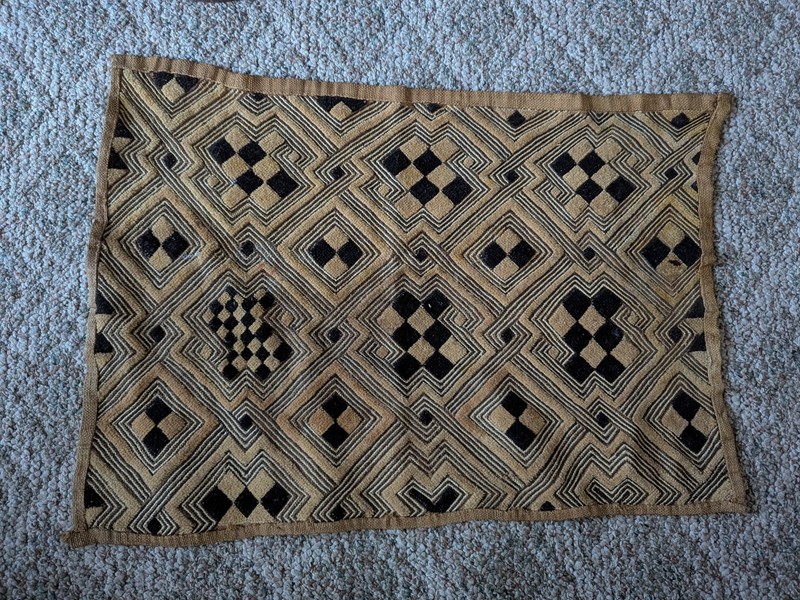 PREMIUM ORIGINAL KUBA RAFFIA CLOTH PANEL TEXTILE SHOOWA CURRENCY DR CONGO gallery