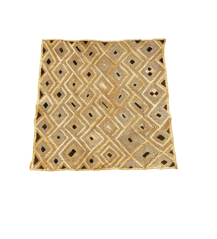 #6000 African tribal Kuba Kasai Raffia Textile 24" by 24" gallery