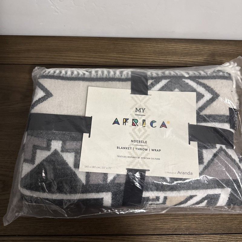 ARANDA My AFRICA NDEBELE THROW BLANKET WRAP 55" X 71" SOFT NEW