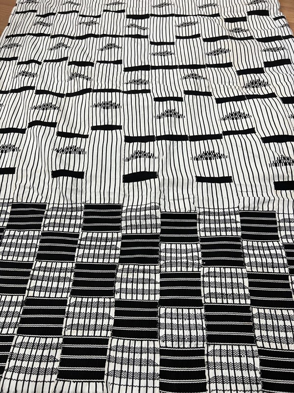 Vintage large African kente Ewe hand woven cloth 120' X 80" African Art Deco gallery