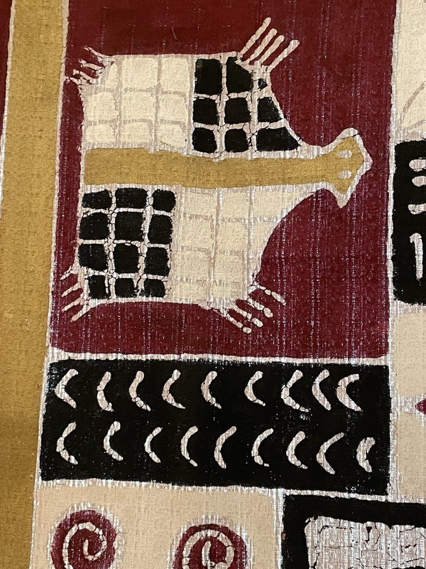 Hand Painted Fabric African Batik Textile 54” X 36” gallery
