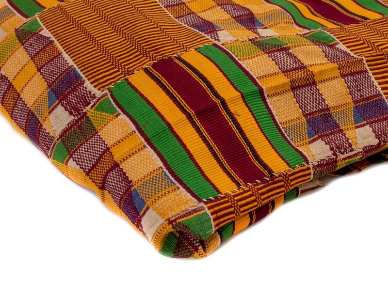 African Ashanti Kente Cloth #11646 Ghana Multicolor Cotton Handmade gallery