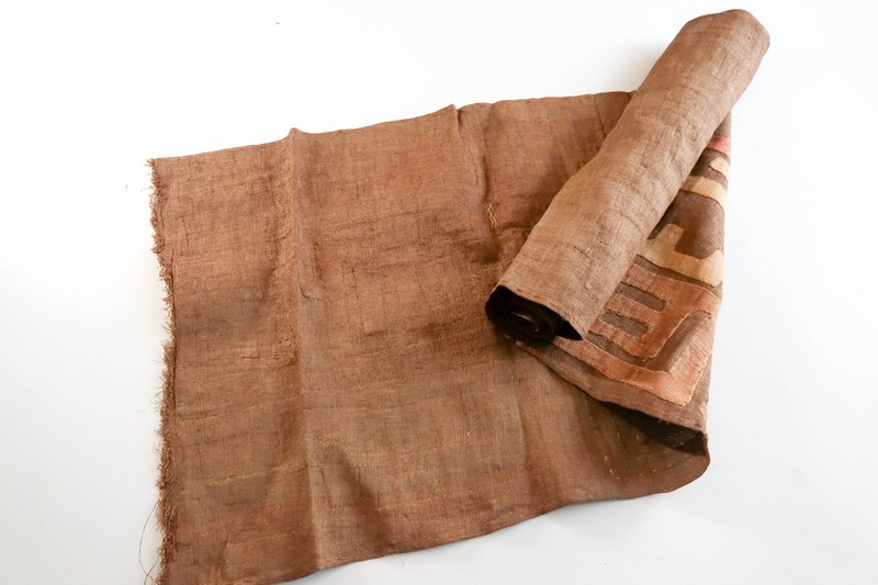 NEW Vintage African Kuba Dance Skirt Raffia Textile Long Cloth 144x22 Applique 6 gallery