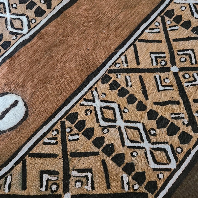Vtg Malian Mudcloth 50x76 Authentic Bogolanfini Textile Afrohemian Throw Boho gallery