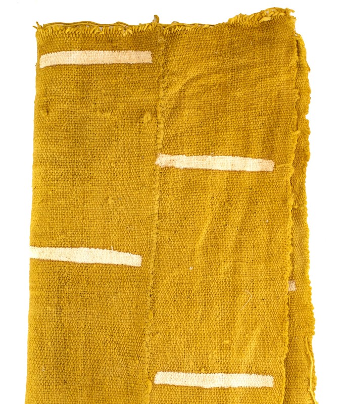 Earthy Mustard Bogolan Mali Mud Cloth Minimalist Design African Yellow Cotton gallery