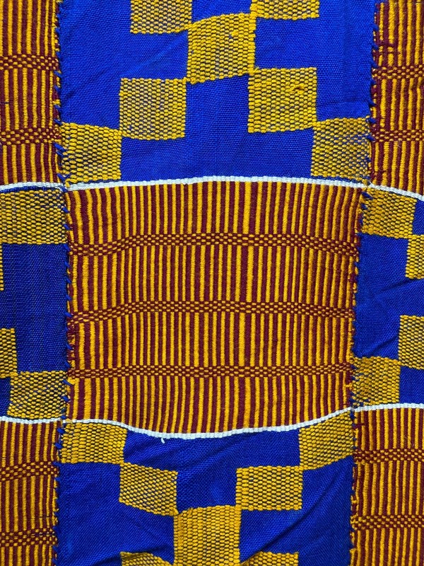 Vintage Stunning Hand Woven African Ewe Kente Cloth Textile 200x107 Cm gallery