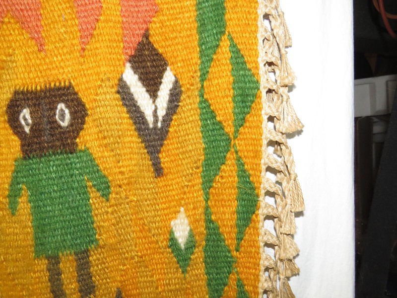 African Tapestry Thabana Li Mele, Lesotho - Wall Hanging - Happy Family Mohair gallery