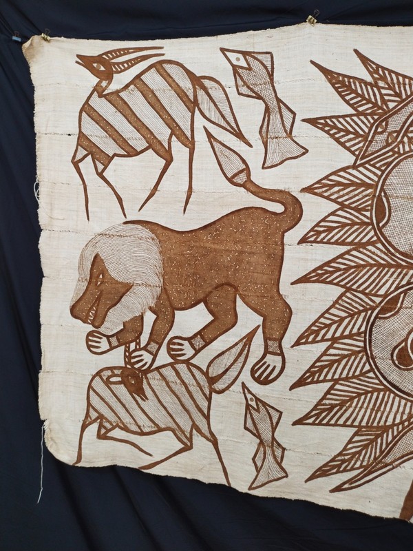 Authentic Vintage Korhogo Cloth – African Tribal Mud Cloth Textile Art A24 gallery