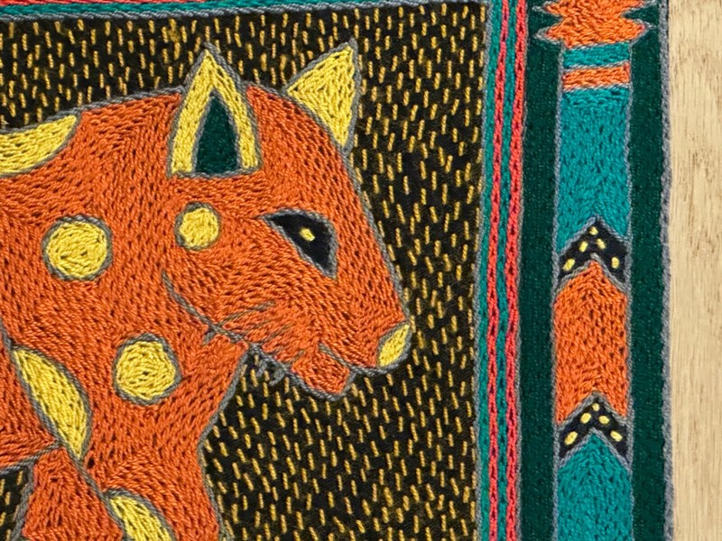 Kaross South African Art Leopard Embroidered Placemat Safari Tapestry NEW gallery