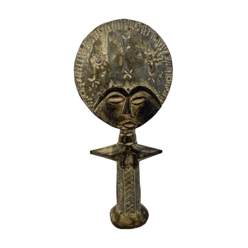 African Art Ashanti Ghana Wooden Fertility Statue 13 1/4in