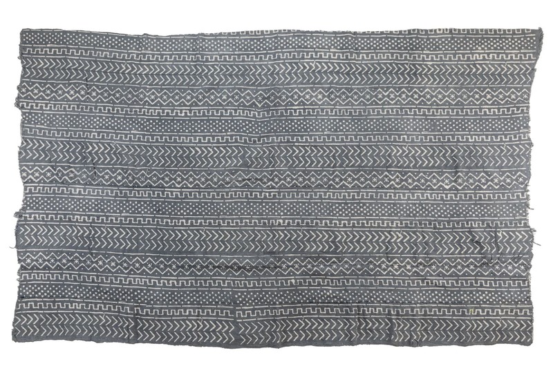 Grey Bogolan Mali Mud Cloth Troungoumbe Design African Cotton Handmade gallery