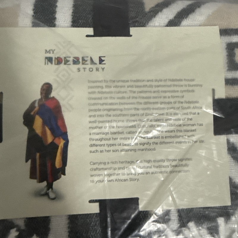 ARANDA My AFRICA NDEBELE THROW BLANKET WRAP 55" X 71" SOFT NEW gallery