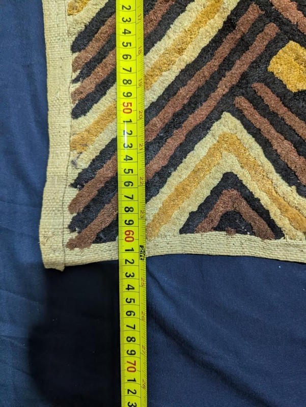 Vintage African Kuba Showa Bark Cloth Handstitched Raffia Textile 24x27 inches gallery