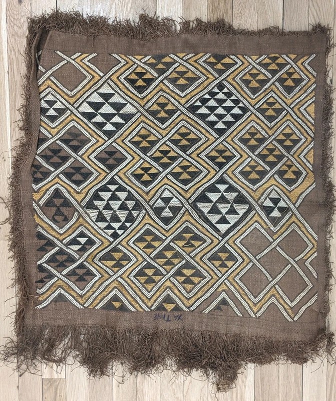 ORIGINAL AFRICAN KUBA RAFFIA CLOTH PANEL TEXTILE CURRENCY KASSAI SHOOWA DRCONGO
