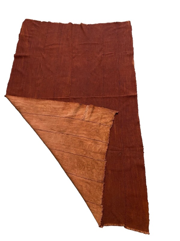 #5740 African Plain Chocolate Brown Color Mud Cloth Textile Mali 62" by 39" gallery