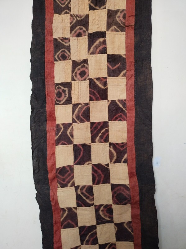 Fabulous vintage African kuba clothes congo raffia hand woven panel item752