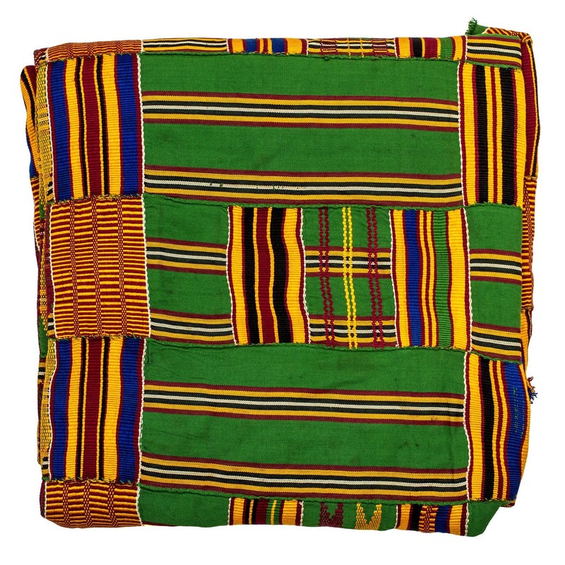 African Ashanti Kente Cloth #14876 Ghana Multicolor Cotton Handmade
