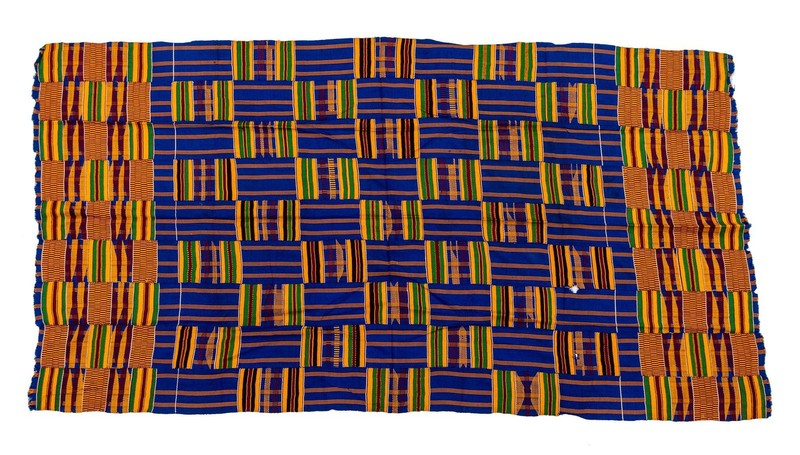 African Ashanti Kente Cloth #14922 Ghana Multicolor Cotton Handmade gallery